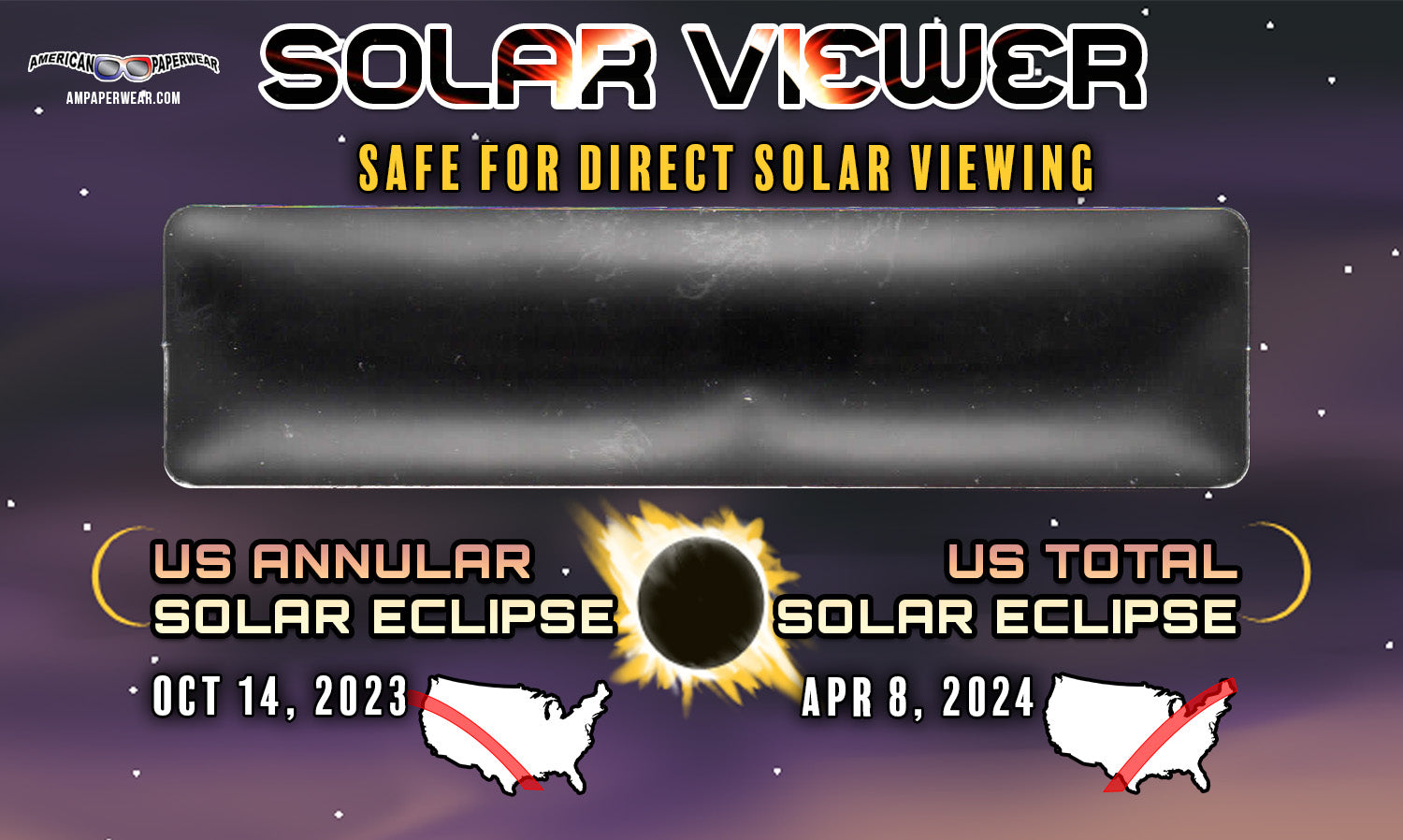 US Solar Eclipse Viewers for 2023-24 , retail ready 6-pack