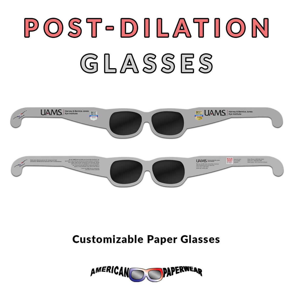 Postdilation glasses — American Paperwear
